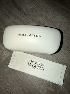 Alexander McQueen Cream White Hard Sunglasses Case with Branded Pouch